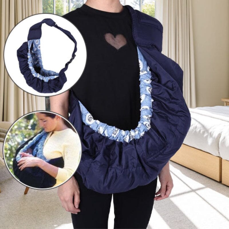 Porte-bébé hamac marin Baby Cocoon - Vue d'ensemble montrant les différentes utilisations et positions de portage pour bébé 0-10 mois