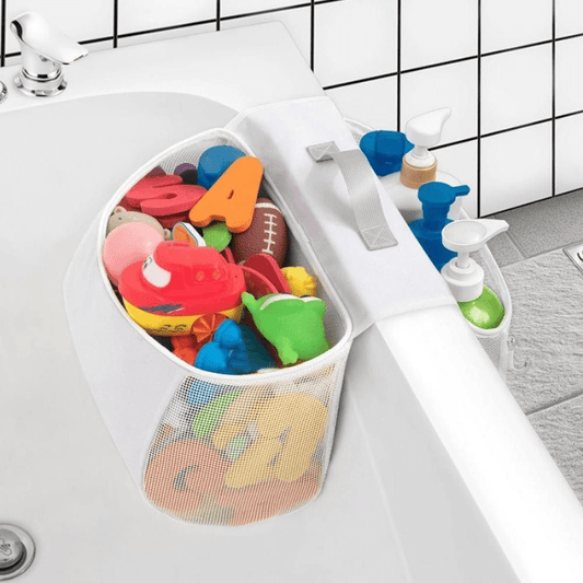 BathPouch™ – Organiseur de Jouets et Soins pour le Bain Panier de rangement Entre Bébé et Moi BathPouch™ Blanc Pureté