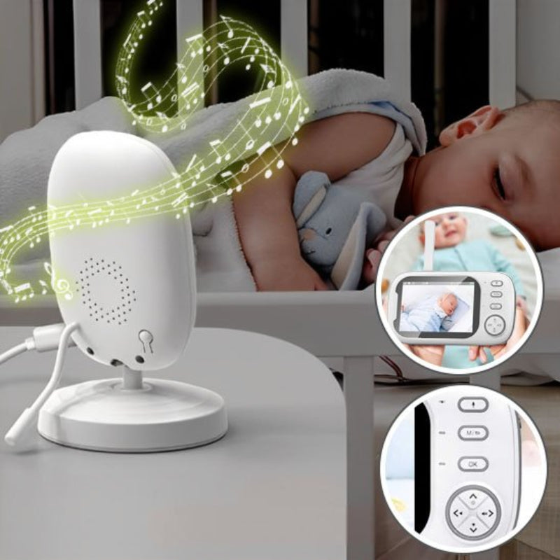 Camera bebe avec zoom télécommandé et berceuses intégrées pour surveillance sécurisée du sommeil de bébé