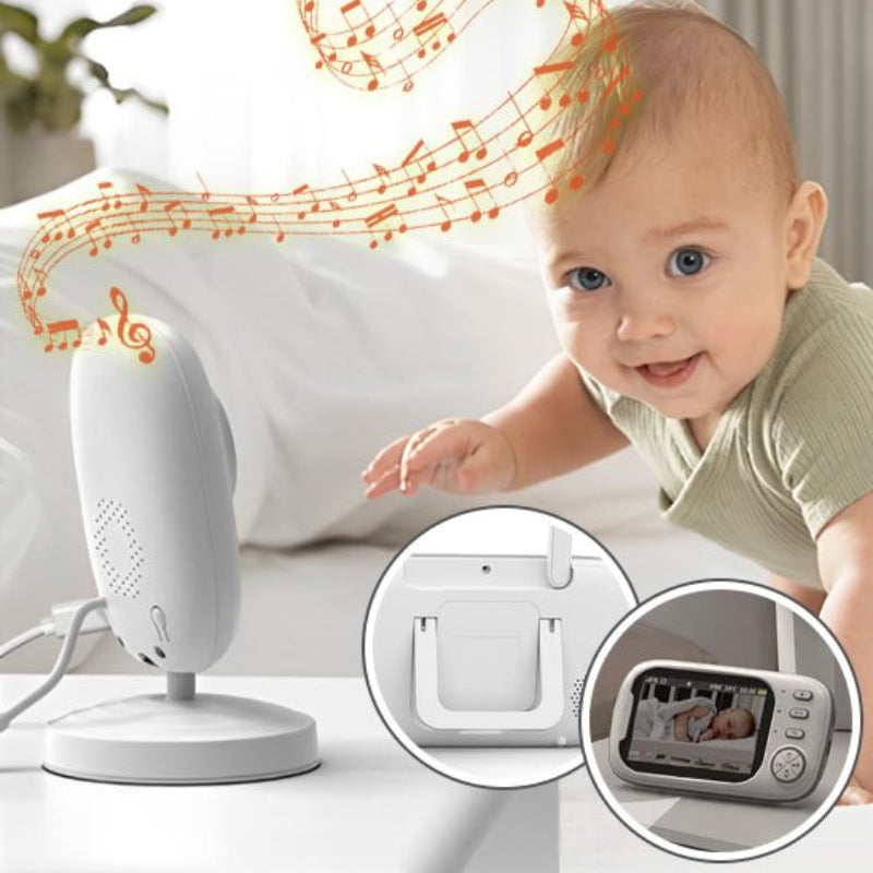 Système camera bebe portable avec écran sans fil et audio bidirectionnel pour surveillance mobile de bébé éveillé