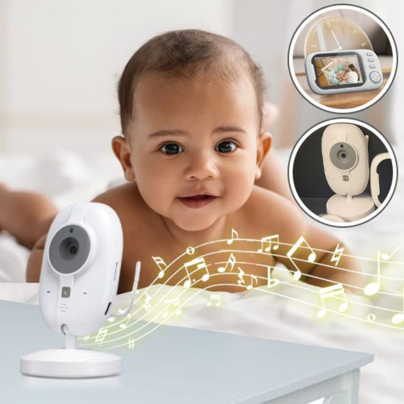 Camera bebe HD avec audio bidirectionnel pour surveiller bébé éveillé, écran récepteur et connectivité visible