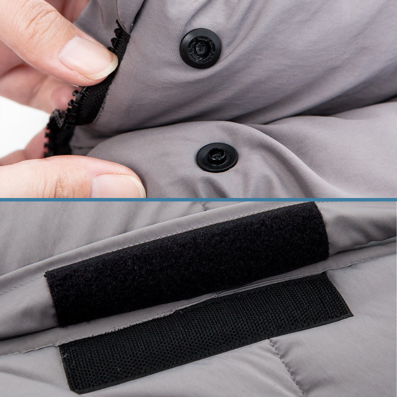 Systeme de fixation chanceliere avec boutons pression et velcro pour ajustement parfait