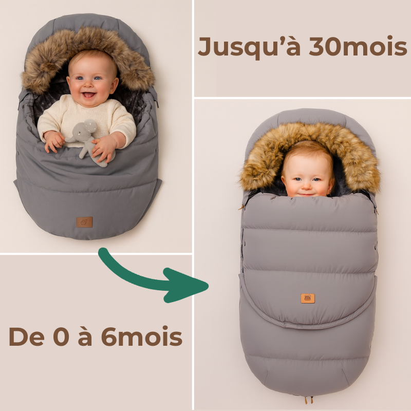 Chanceliere grise modulable pour nouveau-né et enfant de 0 à 30 mois