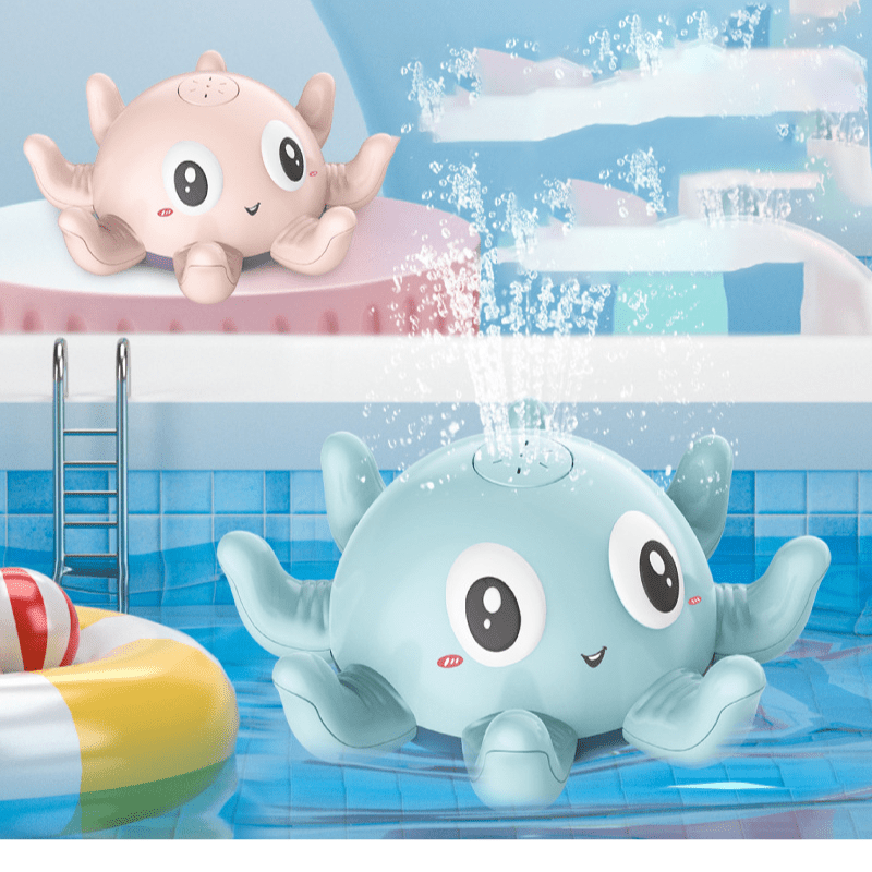 Jouet de Bain Interactif pour Bébé - Splashy l'Octo-Rigolo avec Jets d'Eau et Lumières Jouet de Bain Interactif Entre Bébé et Moi