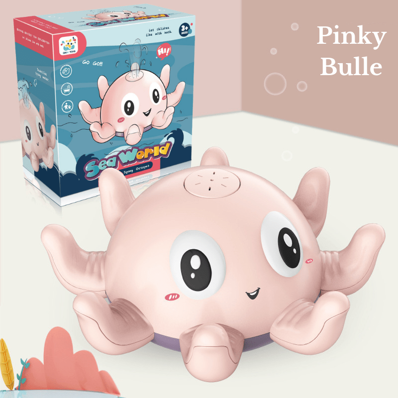 Jouet de Bain Interactif pour Bébé - Splashy l'Octo-Rigolo avec Jets d'Eau et Lumières Jouet de Bain Interactif Entre Bébé et Moi Pinky Bulle + Guide 10 activités Aqua Ludique OFFERT