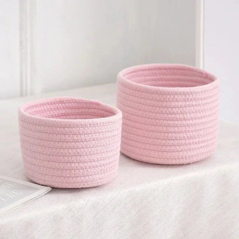 MiniDuo™ – Paniers de Rangement Bébé en Coton Panier de rangement Entre Bébé et Moi Rose Câlin