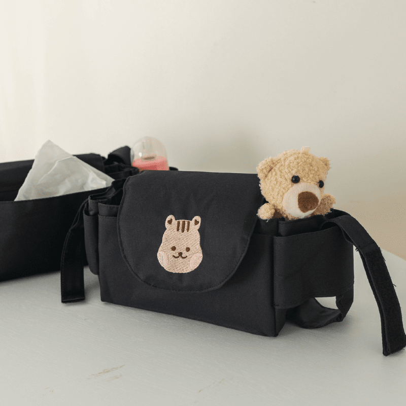 Organisateur poussette Squirrel Friend peluche ourson compartiments ouverts