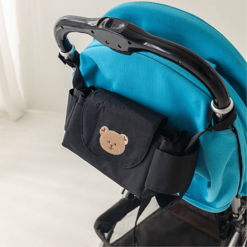 Organisateur poussette Teddy Bear fixé poussette turquoise compatible