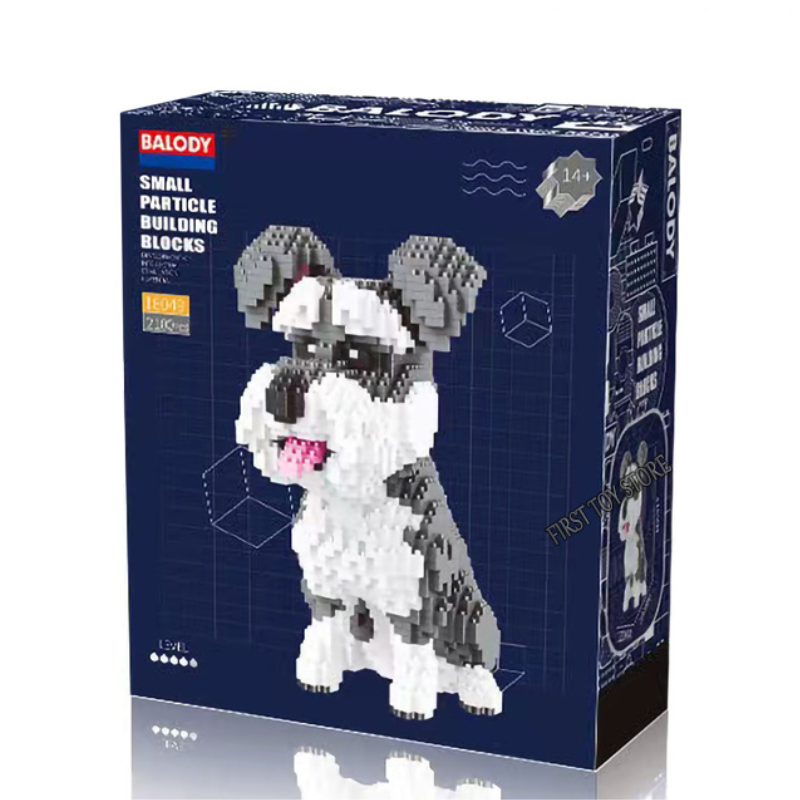 Puzzle 3D Schnauzer 1210 pièces - Chien blanc et gris à assembler en blocs