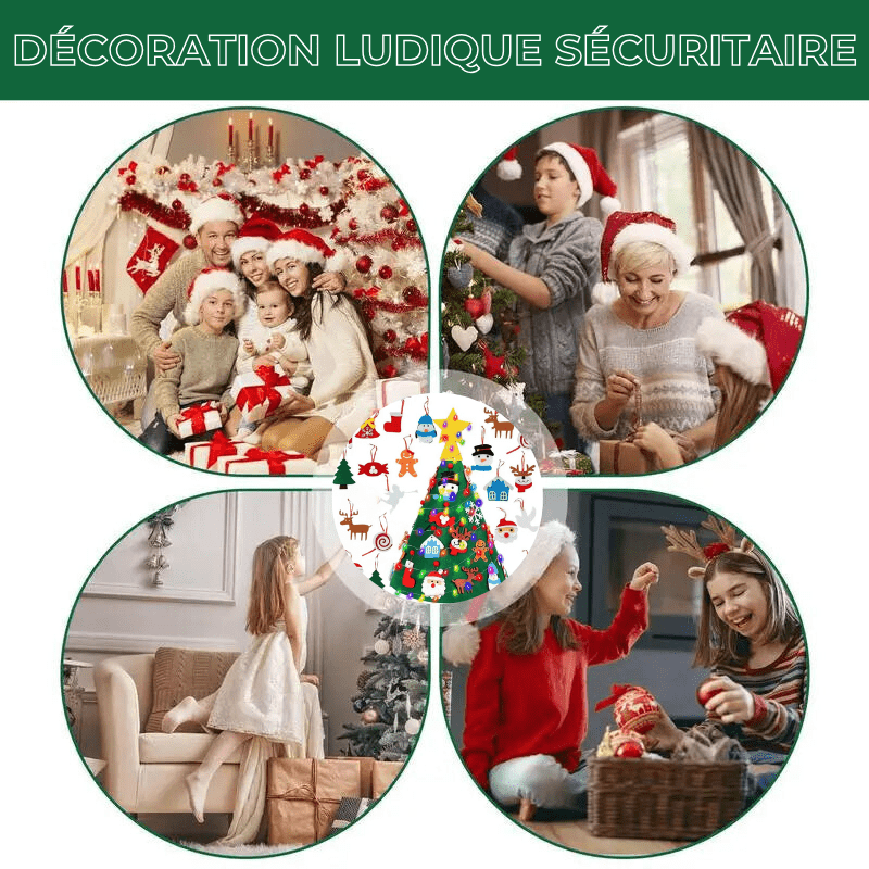 Sapin de Noël en Feutre Interactif pour Enfants – Décoration Ludique et Créative Entre Bébé et Moi