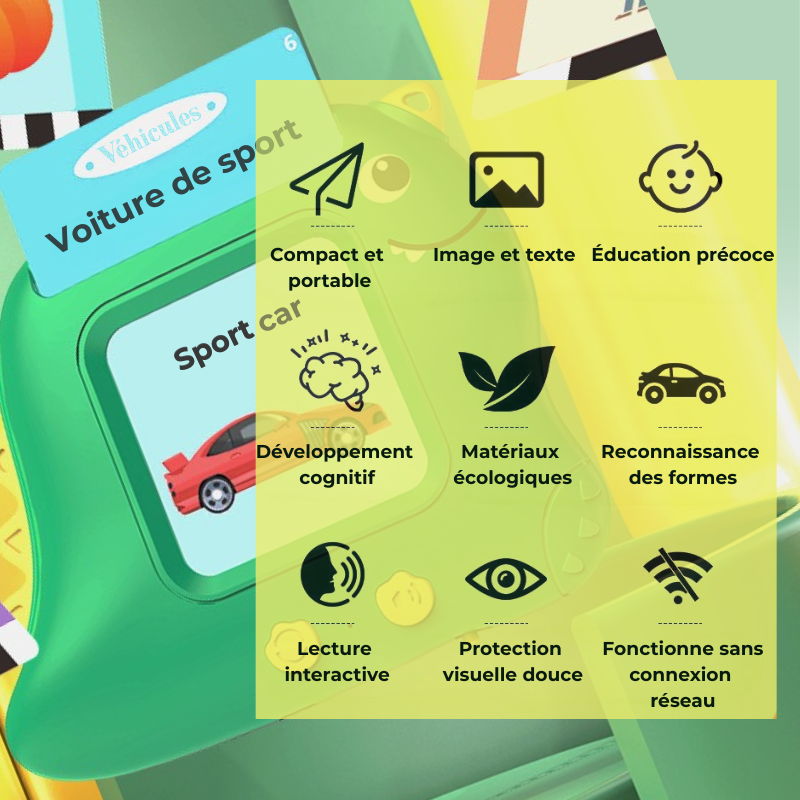 Caractéristiques SMARTINO - Compact portable protection visuelle matériaux écologiques développement cognitif sans connexion réseau