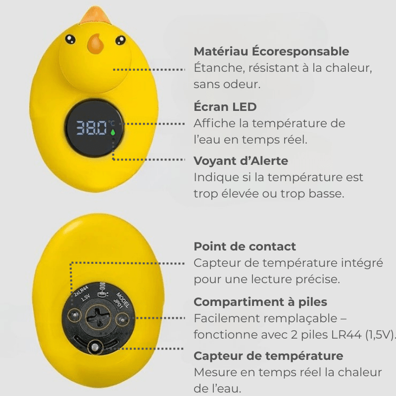 Thermomètre Bain Bébé Intelligent et Ludique | AquaDuck™ Thermomètre bain bébé Entre Bébé et Moi