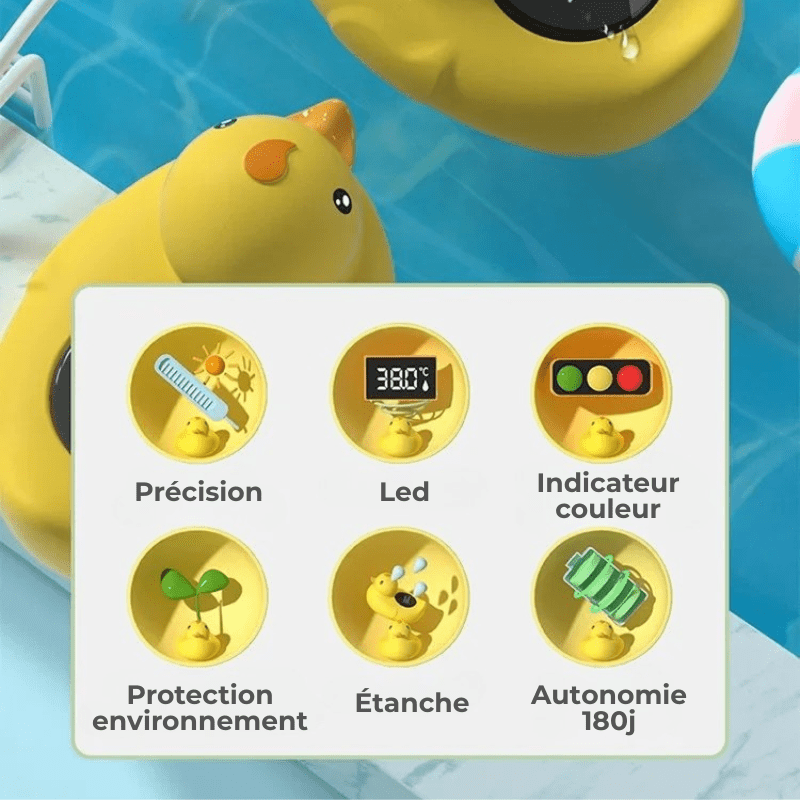 Thermomètre Bain Bébé Intelligent et Ludique | AquaDuck™ Thermomètre bain bébé Entre Bébé et Moi