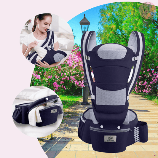 porte bebe kangourou bleu détaillé