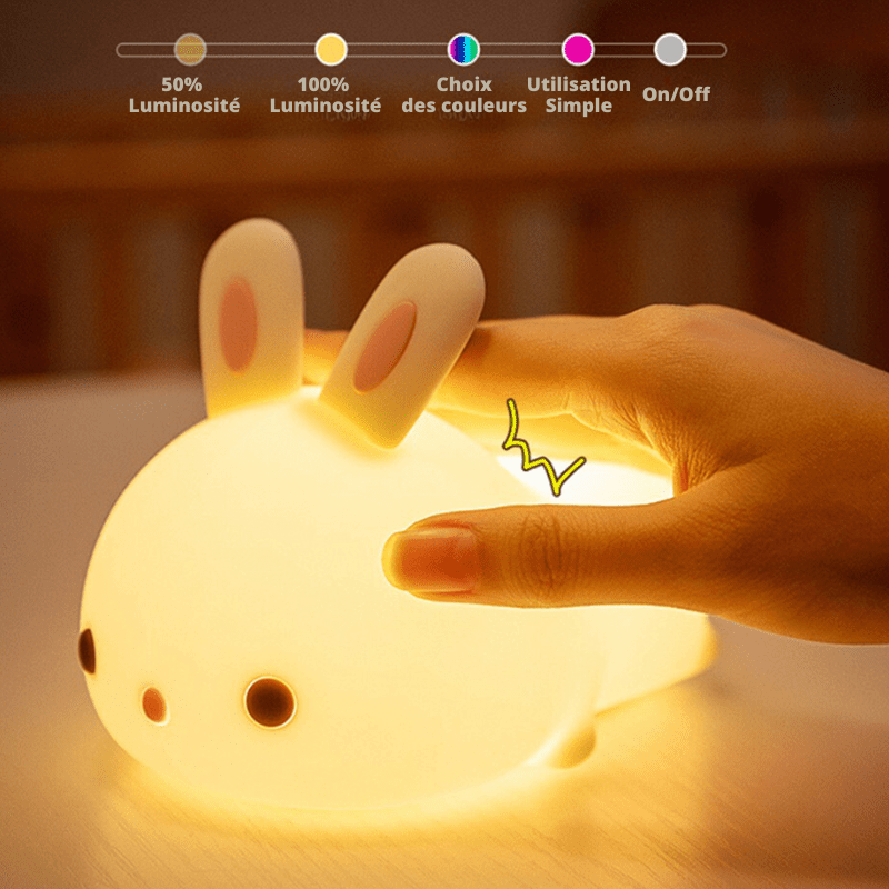 Lapinou Night | Veilleuse en silicone souple pour bébé 0 Entre Bébé et Moi