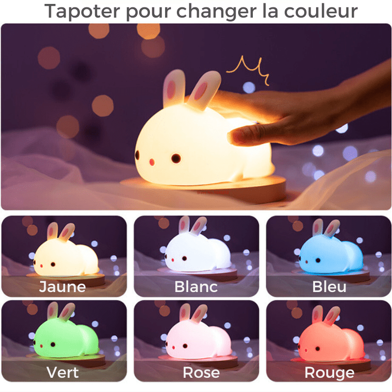 Lapinou Night | Veilleuse en silicone souple pour bébé 0 Entre Bébé et Moi