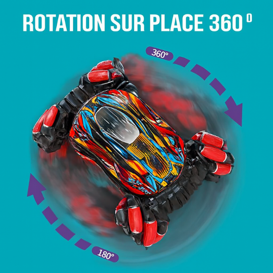 voiture RC effectuant une rotation 360 degrés et drift