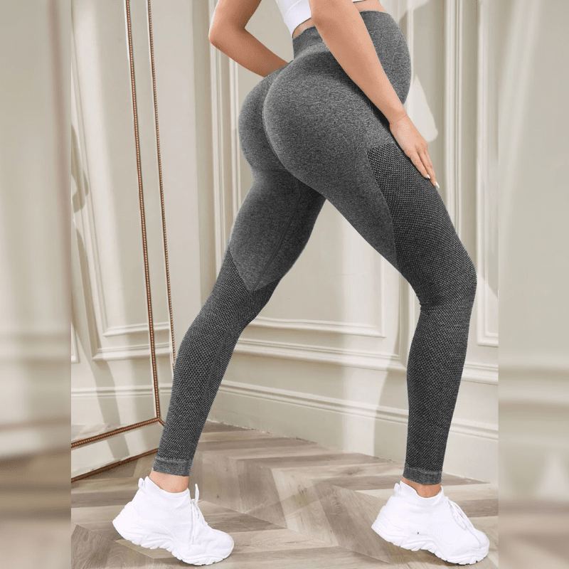 Leggings sport maternité gris - Confort et liberté de mouvement pour femmes enceintes actives