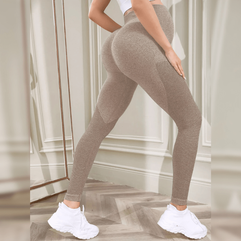 Leggings sport maternité taupe - Confort et liberté de mouvement pour femmes enceintes actives