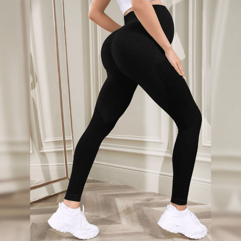 Leggings sport maternité noir - Confort et liberté de mouvement pour femmes enceintes actives