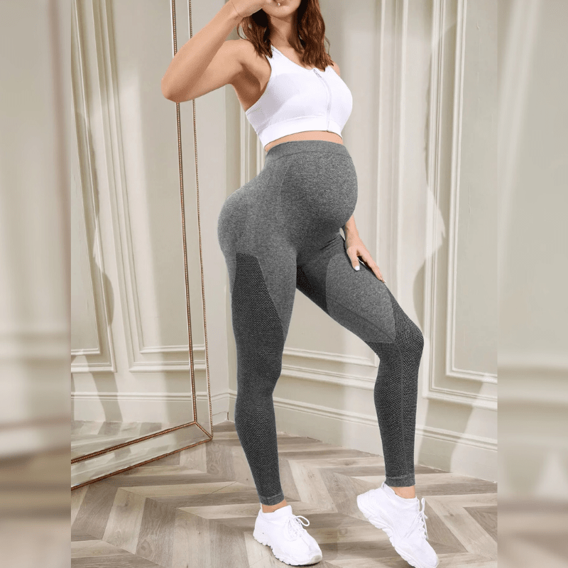 Leggings maternité gris naturel - Couleur sophistiquée pour look chic enceinte