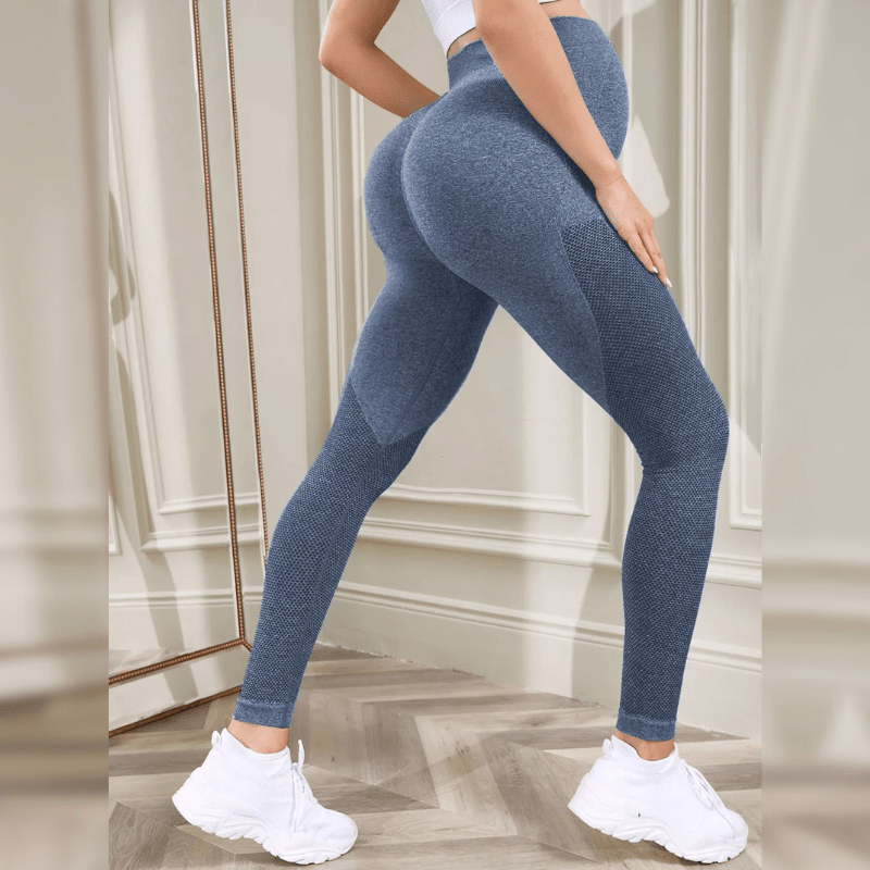 Leggings sport maternité bleu - Confort et liberté de mouvement pour femmes enceintes actives