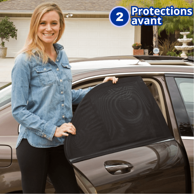 Pare-Soleil Barrière Anti-Moustique pour Voiture pare-soleil Entre Bébé et Moi 2 Protections Avant 