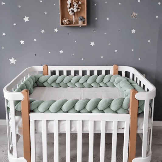 Tresse de Lit Bébé NidProtect® | Protection Anti-Choc et Douceur pour des Nuits Sereines Barrières de lit pour bébés Entre Bébé et Moi Tresse de lit Vert Emeraude 1M