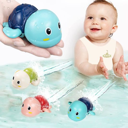 Baby Bath Toys Bathing Cute Swimming Turtle Whale Pool Beach Classic Chain Clockwork Water Toy For Kids Water Playing Toys 0 Entre Bébé et Moi