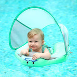 BabySwimming | Bouée avec ombrelle anti UV 0 Entre Bébé et Moi 3D green with canopy 