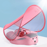 BabySwimming | Bouée avec ombrelle anti UV 0 Entre Bébé et Moi Bouée + protection antiUV 3D Rose 