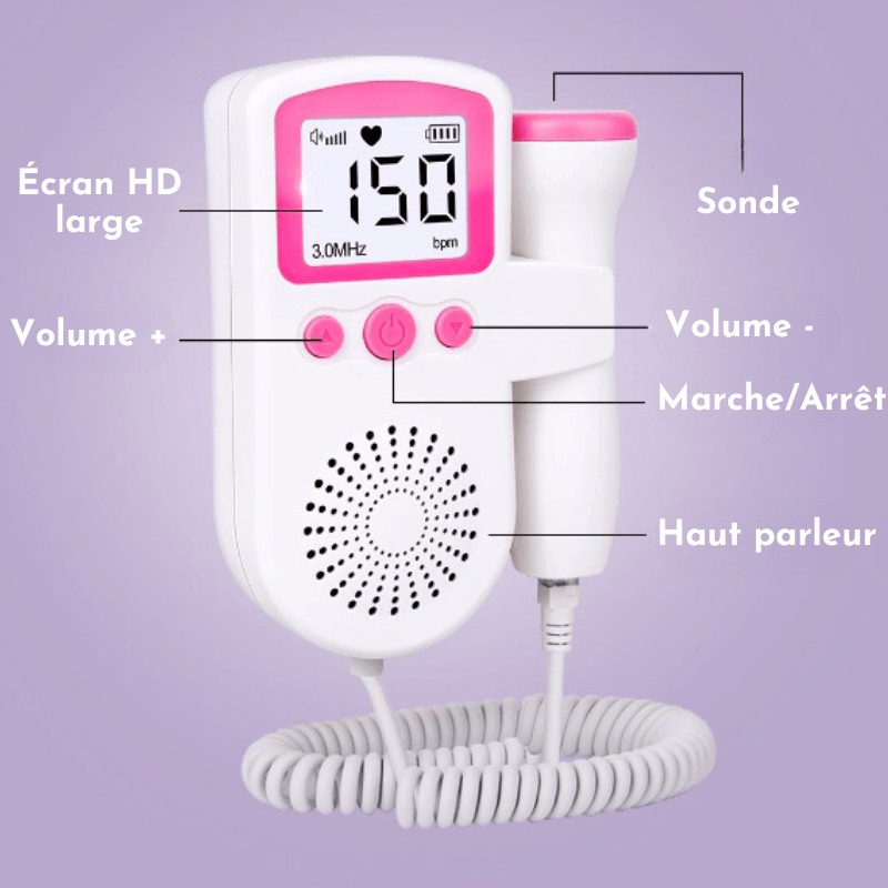 Doppler Foetal portable pour Maman Doopler foetal Entre Bébé et Moi 