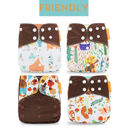 PureBaby | Couche tissu ajustable lavable bébé Couche tissu réutilisable bebe Entre Bébé et Moi Friendly 