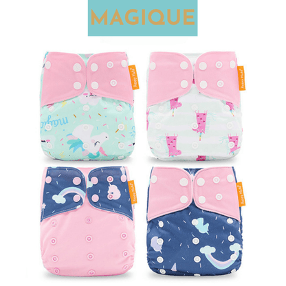 PureBaby | Couche tissu ajustable lavable bébé Couche tissu réutilisable bebe Entre Bébé et Moi Magique 